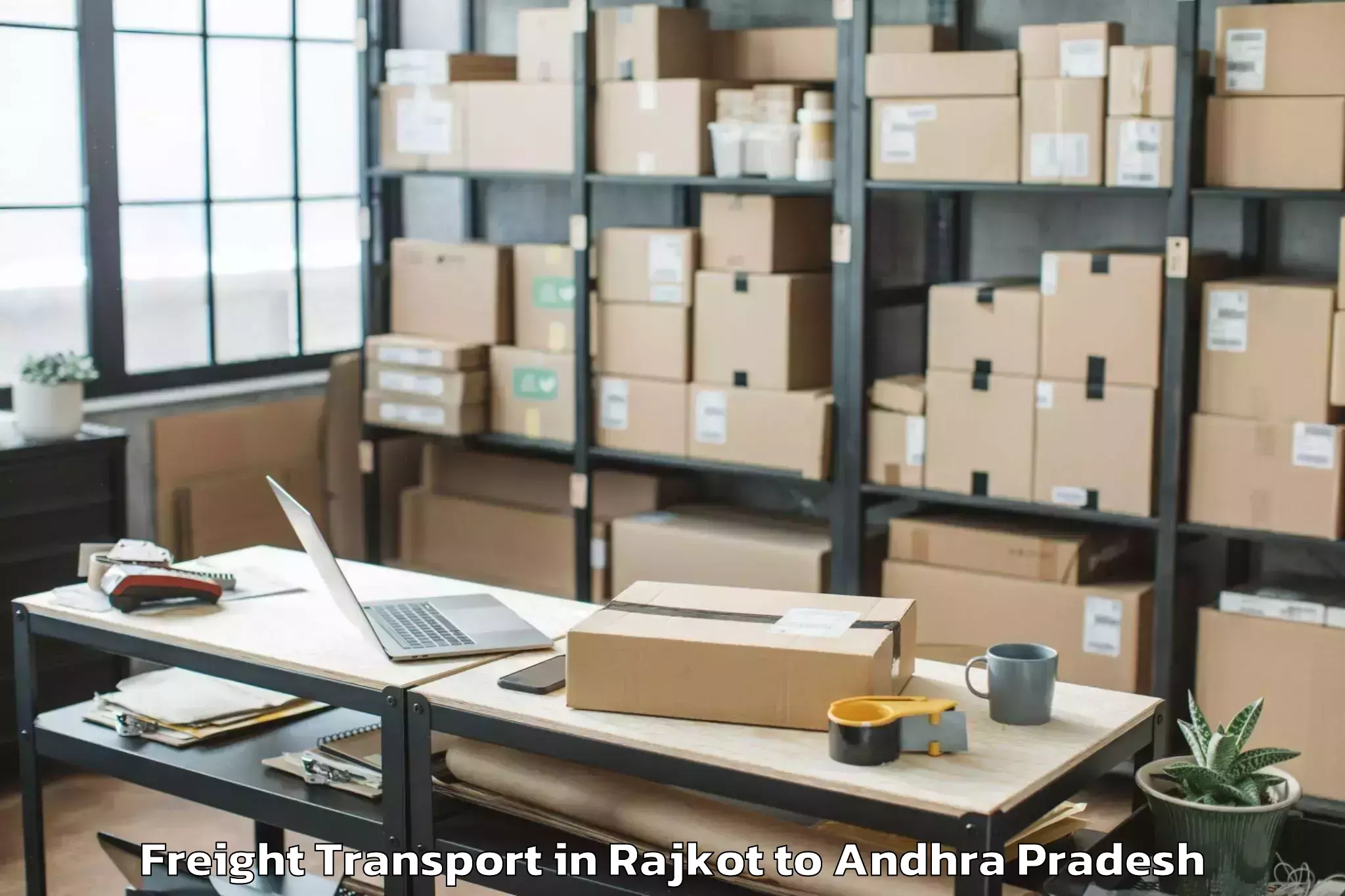 Top Rajkot to Bantumilli Freight Transport Available